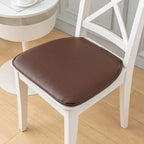D-Form Sitzkissen aus Kunstleder für Esszimmerstühle – Klassisches Ganzjahres-Stuhlkissen mit Komfortpolster