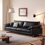 Vintage Designer Leder Sofa aus Massivholz – Elegantes Luxus Lounge Sofa für das Wohnzimmer aus echtem Leder