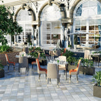 LUVODI Set aus 2 Esszimmerstühlen mit Armlehnen – Gepolsterte Dining Chairs aus Mikrofaserleder mit breitem Sitz, moderner Leisure Chair