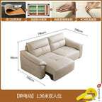 Leder Schlafsofa 2025 – Intelligentes elektrisches Sofa Bett für kleine Wohnungen, multifunktionales Faltsofa im Light-Luxury Design