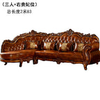 Europäisches Designer Leder-Ecksofa im Mid-Century-Stil – U-Form Wohnlandschaft aus Rindsleder mit Schlaffunktion, hochwertiges Luxussofa für das Wohnzimmer