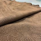 Dunkelbraunes Top-Layer Echtleder mit gebürsteter Bison-Grain-Struktur – 1,6–1,8 mm Lederstoff für Taschen, Möbel &amp; Schuhe 