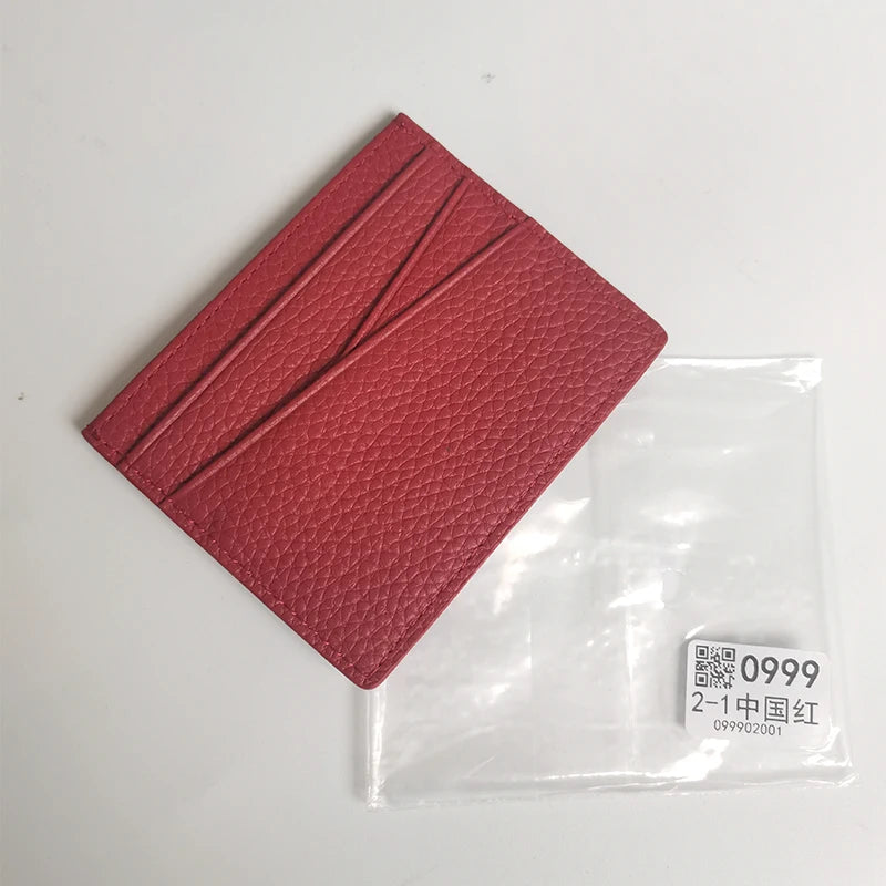 Véritable carte avec initiales – Slim Luxus Card Holder aus Rindsleder für Damen &amp; Herren | Porte-monnaie personnalisé