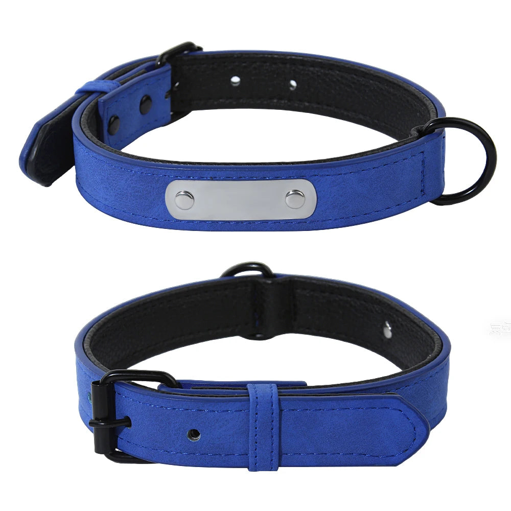 Personalisiertes Leder Hunde-Halsband & Leinen-Set – Gepolstertes, langlebiges Halsband mit Namensgravur für kleine, mittlere & große Hunde