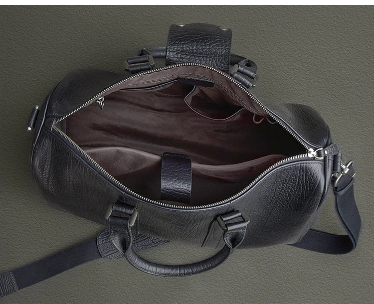 PNDME Vintage Leder Reisetasche aus echtem Rindsleder – Große Luxury Travel Duffle Bag aus First-Layer Cowhide für Damen & Herren