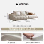 Postmodernes Designer Ledersofa mit eckiger Form – Luxuriöse Couch aus echtem Kalbsleder &amp; Massivholz im italienischen Stil