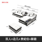 Modernes Luxus Ecksofa en Leder – Canapé multifonctionnel en forme de L, canapé d'immersion design minimaliste pour femmes de style