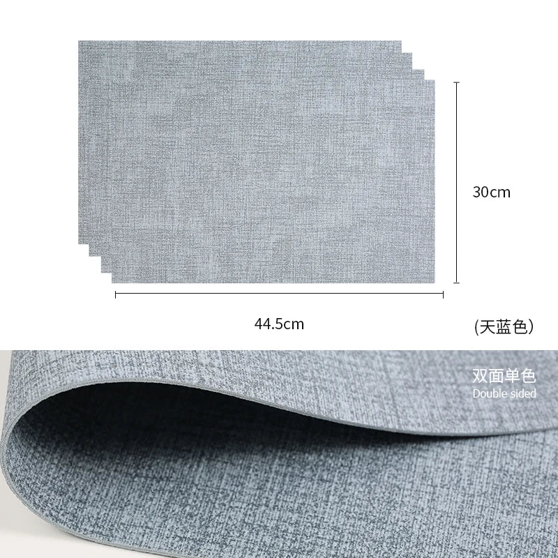 Tabletex Luxuriöse PVC-Kunstleder Tischsets in Weiß – Stoffoptik, wasserdicht & pflegeleicht im japanischen Stil (4er Set)