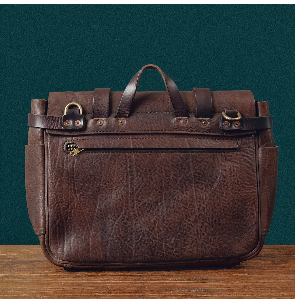 pndme Herren Vintage Messenger Bag - Cartera de cuero de vaca hecha a mano para uso en el hogar, actividades al aire libre y actividades al aire libre