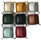 Caja de almacenamiento de cuero de PU de estilo nórdico: elegante bandeja de almacenamiento de escritorio para artículos de papelería, cosméticos y artículos de tocador