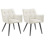 WOLTU Esszimmerstühle 2er-Set – Gepolsterte Dining Chairs mit Armlehnen aus Samt & Lederoptik, modern für Küche, Wohnzimmer & Restaurant