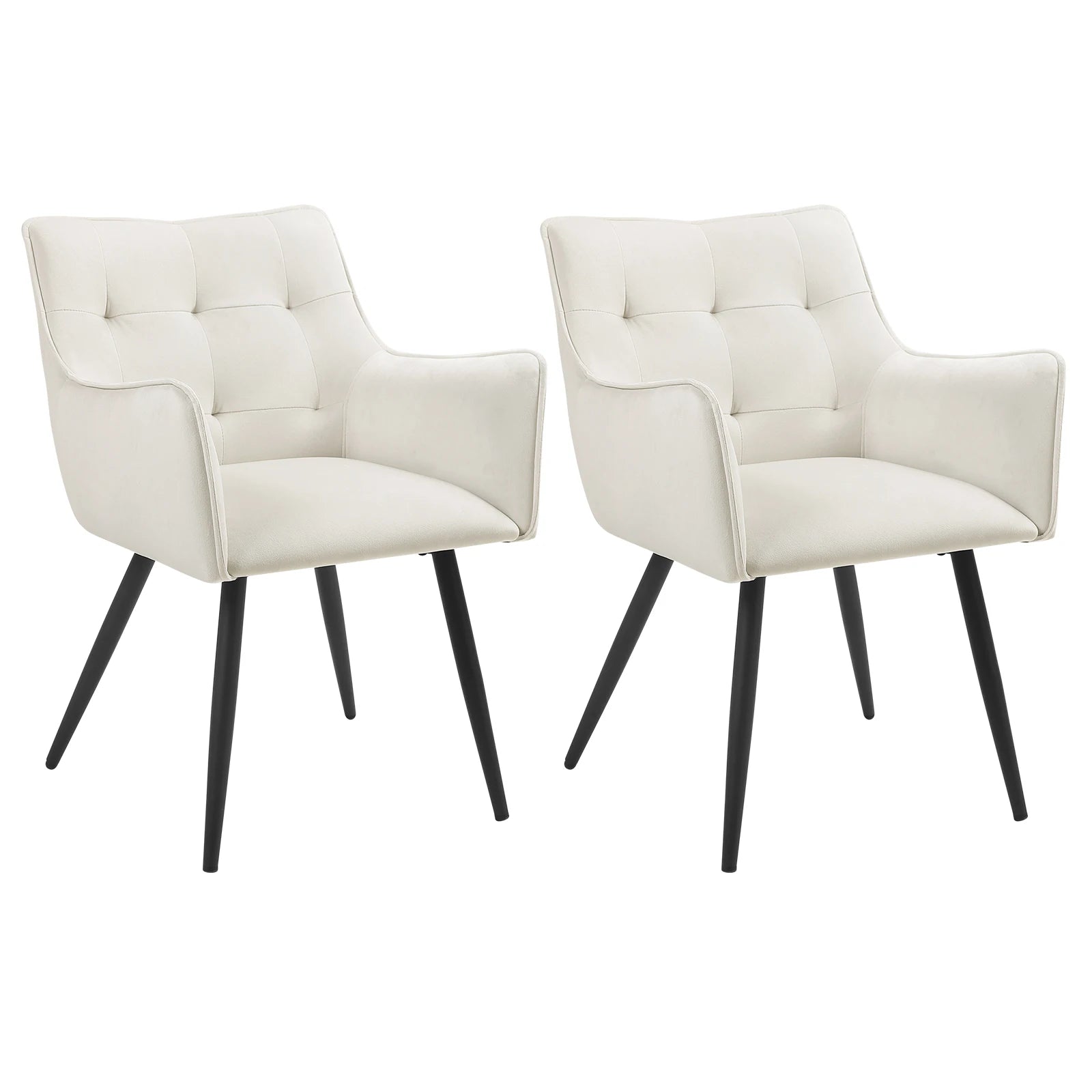 WOLTU Esszimmerstühle 2er-Set – Gepolsterte Dining Chairs mit Armlehnen aus Samt & Lederoptik, modern für Küche, Wohnzimmer & Restaurant