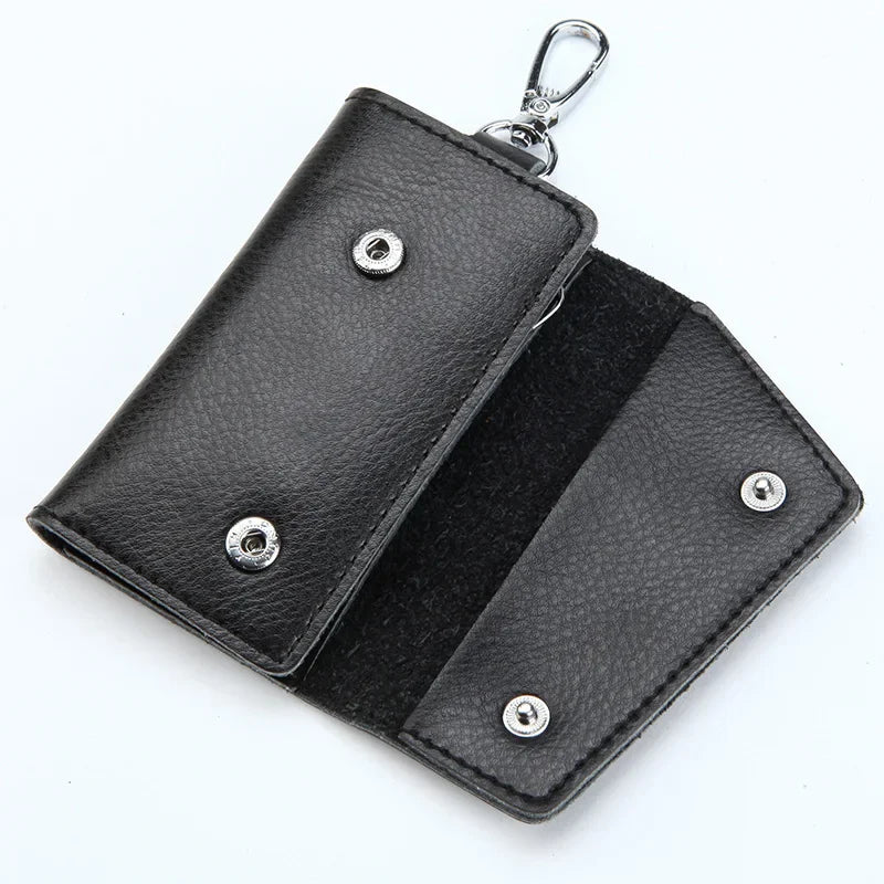 Herren Schlüssel Etui aus echtem Leder - Organizador de llaves y llavero tipo billetera premium con tarjeta (11 × 6,5 cm) 