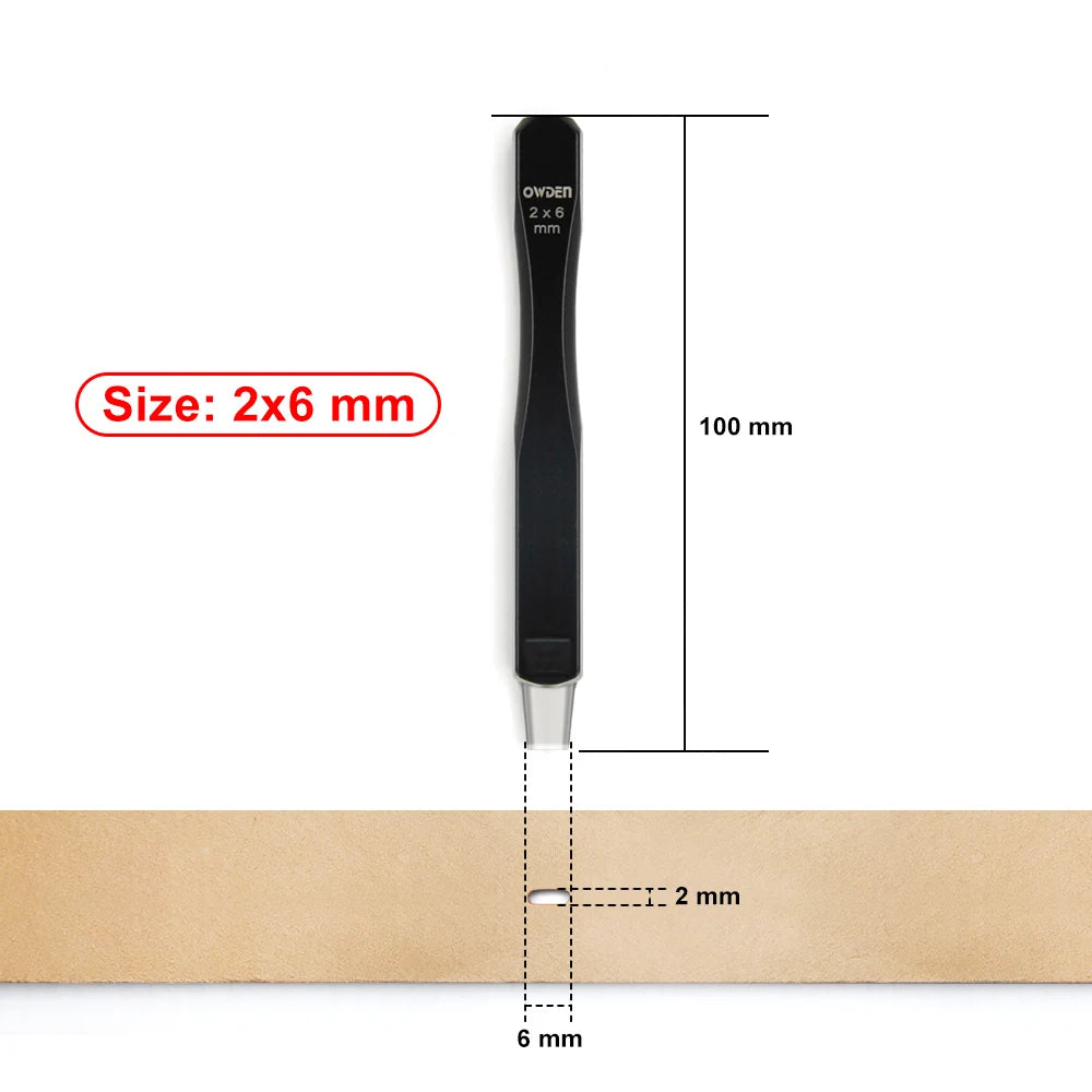 OWDEN Oblong Lederloch Stanzen Set – Ovale Hohlstanzer aus High-Carbon-Stahl für Gürtel, Riemen & Lederarbeiten (19 Größen)