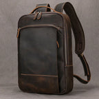 Vintage Herren Rucksack aus Crazy Horse Leder – Mochila retro para ordenador portátil más grande aus echtem Leder para viajes y negocios 