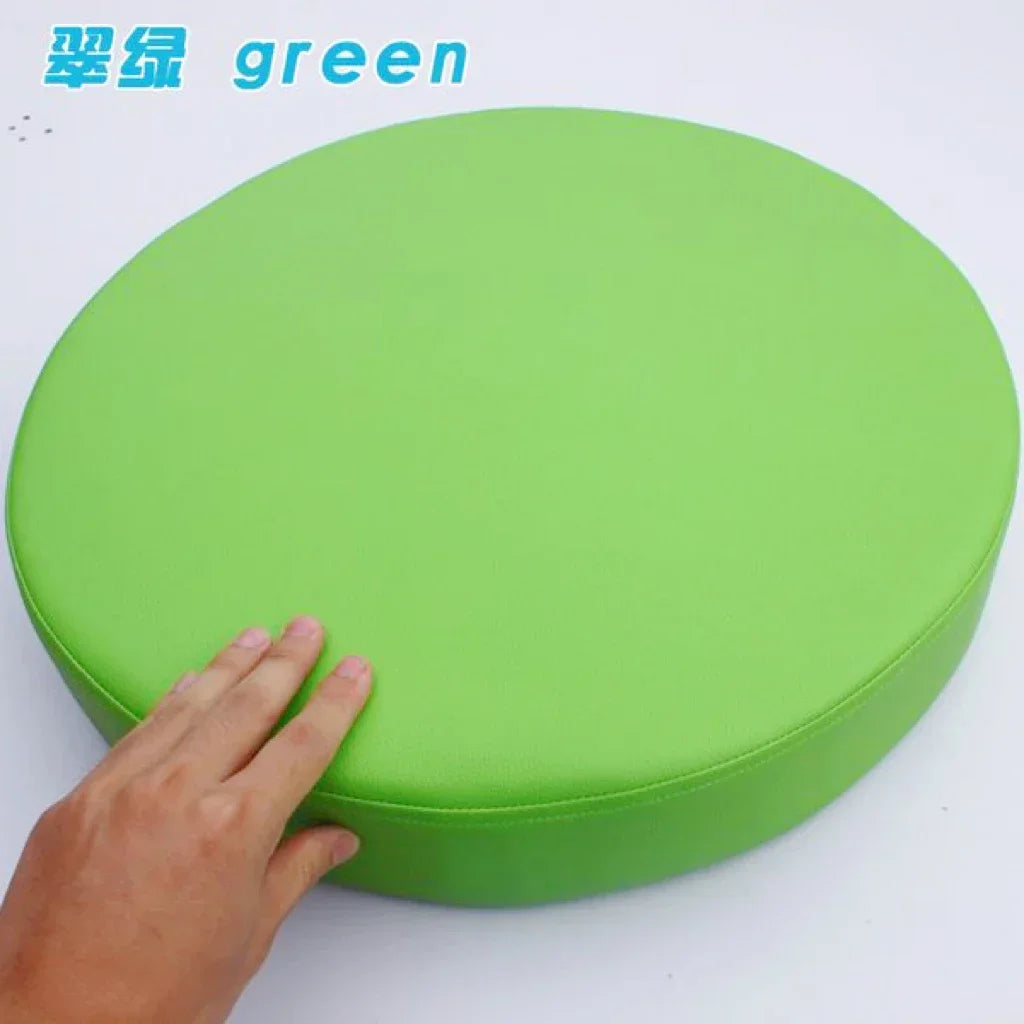 Rundes Sitzkissen aus Kunstleder Ø35 cm – Wasserdichtes, dick gepolstertes Stuhlkissen für Büro, Zuhause & Fahrzeug