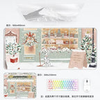 Weihnachtliche XXL PU Leder Schreibtischunterlage - Alfombrilla de ratón con dibujos animados Kawaii para ordenador, teclado y portátil 