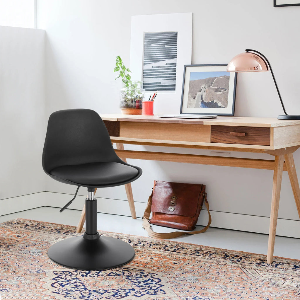 WOLTU Höhenverstellbarer &amp; drehbarer Barhocker aus Kunstleder – Moderner Arbeits-, Make-up- &amp; Küchenstuhl mit Rückenlehne 