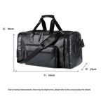 Grand sac de voyage pour hommes en cuir PU blanc – Sac de voyage élégant pour affaires et week-end avec gourde de protection, noir/braun