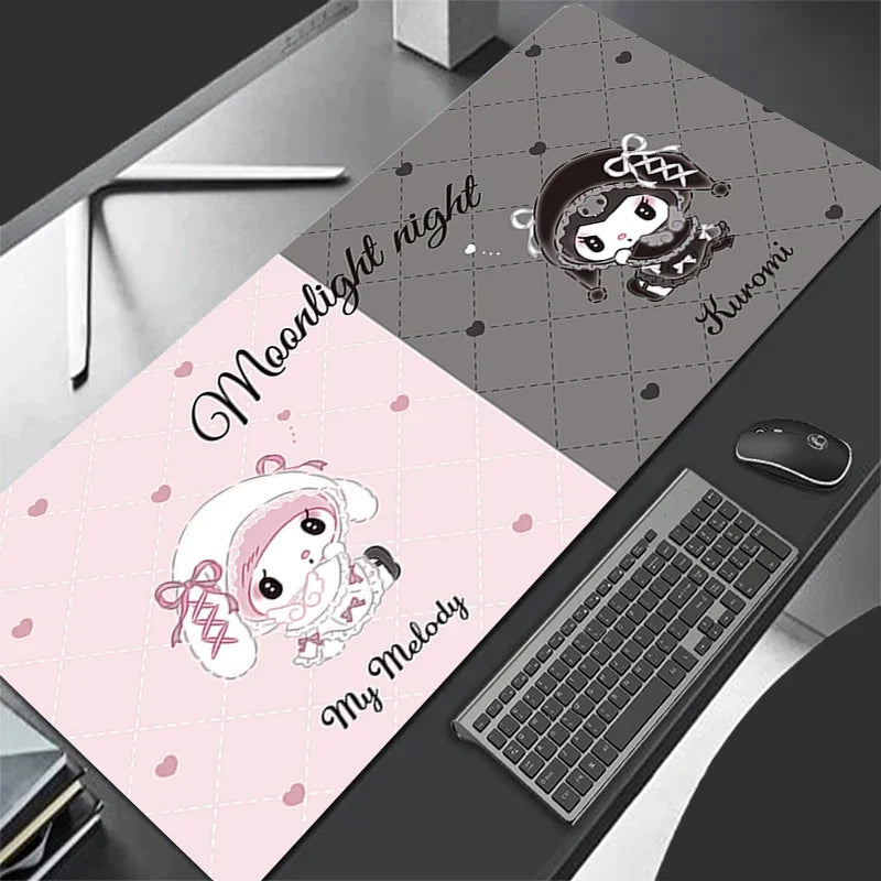 Kawaii Leder Mouse Pad mit Kuromi – Niedliche Gaming & Büro Schreibtischunterlage im Anime-Design von Sanrio