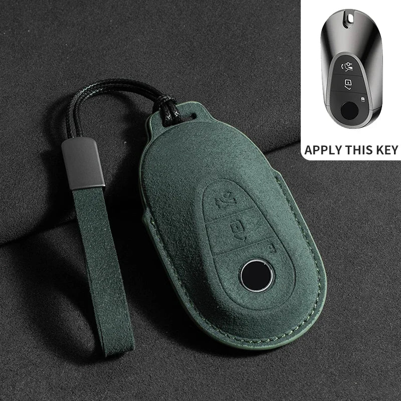 Wildleder Autoschlüssel Hülle für Mercedes-Benz – Edles Key Case Cover für E-Klasse W213/W205, CLA & AMG Modelle (2018–2020)