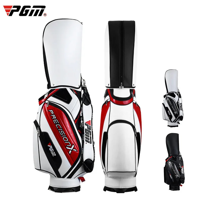 PGM Herren Golf Bag aus PU-Leder – Wasserdichte Golf Tasche mit großem Fassungsvermögen für 14 Schläger (QB034)