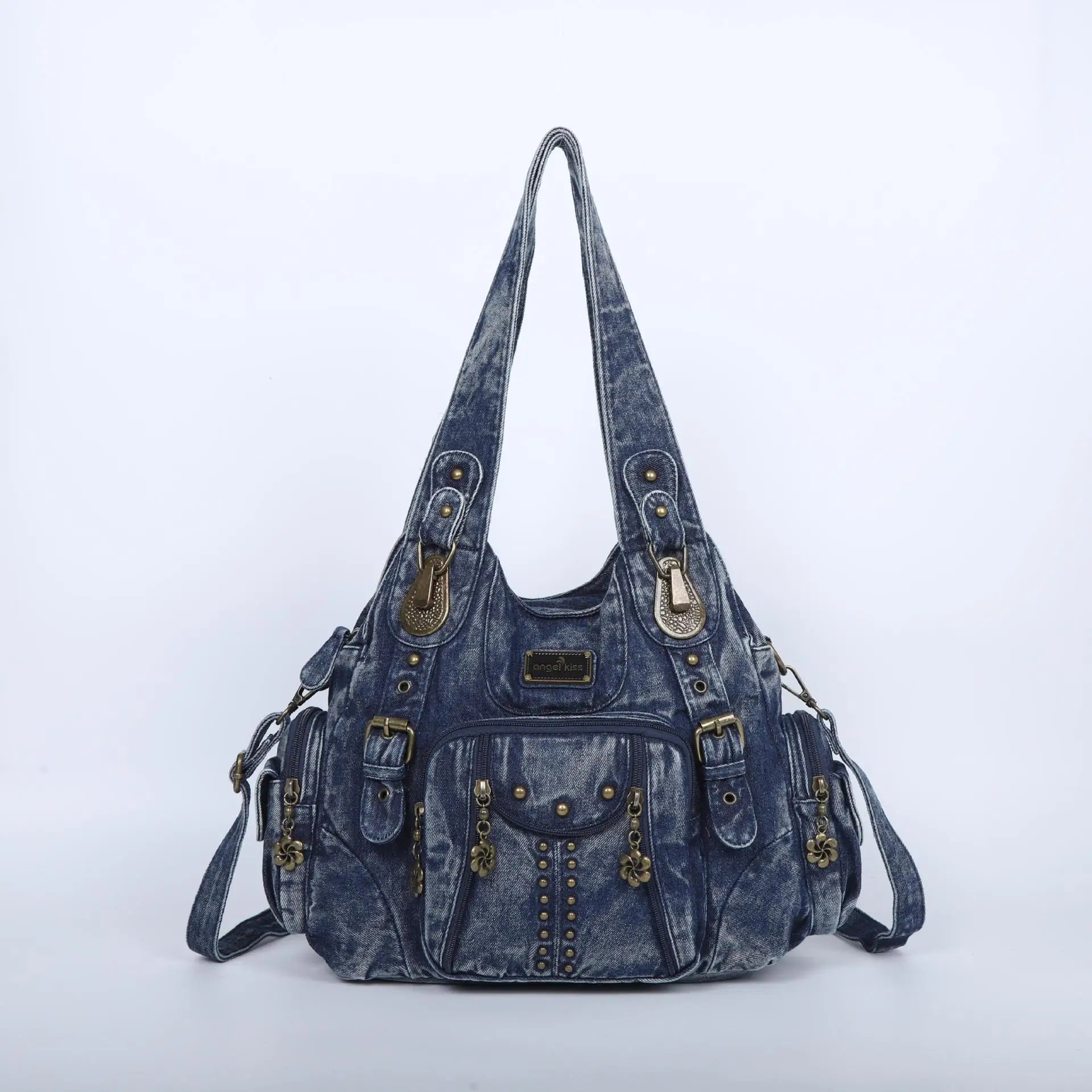 Angelkiss Damen Schultertasche aus PU-Leder – Große Hobo Handtasche mit Reißverschluss, Crossbody & Satchel für Alltag & Party