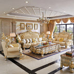 Elegantes Echtleder Sofa mit Massivholzrahmen – Luxuriöses Lounge Sofa im europäischen Stil für Wohnzimmer & Apartment