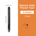 WUTA Basic Rechteck Lederstanzer – Quadratischer & Oblonger Hohlstanzer aus Carbonstahl für Gürtel, Riemen & Uhrenarmbänder