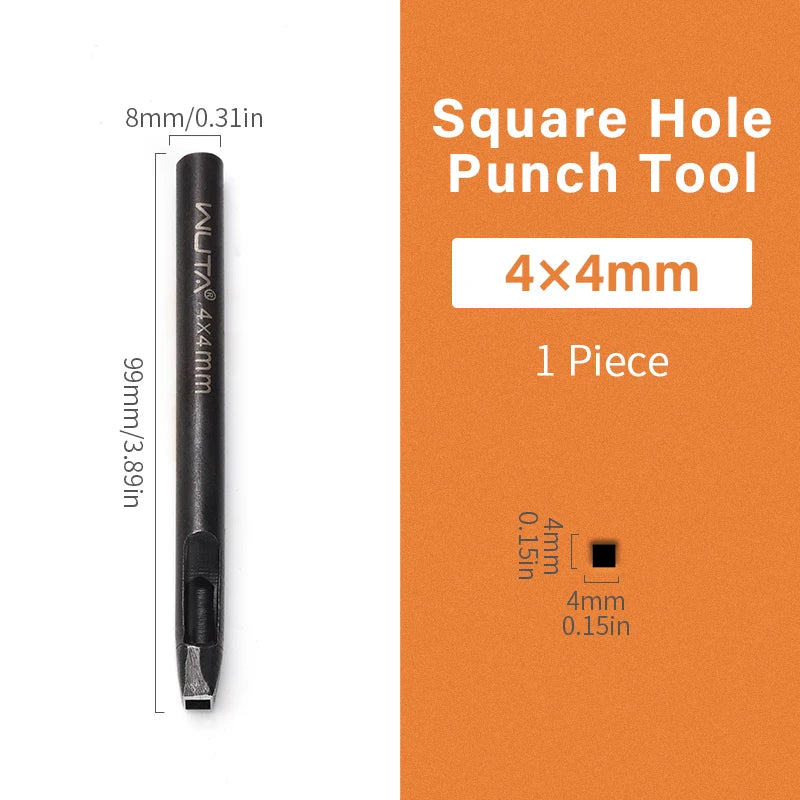 WUTA Basic Rechteck Lederstanzer – Quadratischer & Oblonger Hohlstanzer aus Carbonstahl für Gürtel, Riemen & Uhrenarmbänder