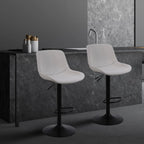 Ralex-Chair Barhocker 3er Set – Höhenverstellbare 360° Dreh-Barstühle aus PU-Leder mit Rückenlehne, moderne Thekenstühle für Küche & Bar