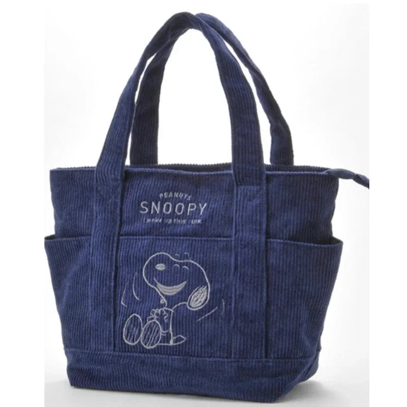 Disney Snoopy Cord Tote Bag – Große Cord Schulter- & Handtasche mit Reißverschluss, viel Stauraum & süßem Cartoon-Design