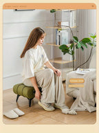 Quadratischer Lederhocker – Moderner Wohnraum-Fußhocker im amérikanisch-italienischen Stil