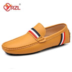 YRZL Herren Loafer in Weiß & Schwarz – Bequeme Slip-On Mokassins aus PU-Leder, Sommerliche Driving Shoes für Alltag & Freizeit