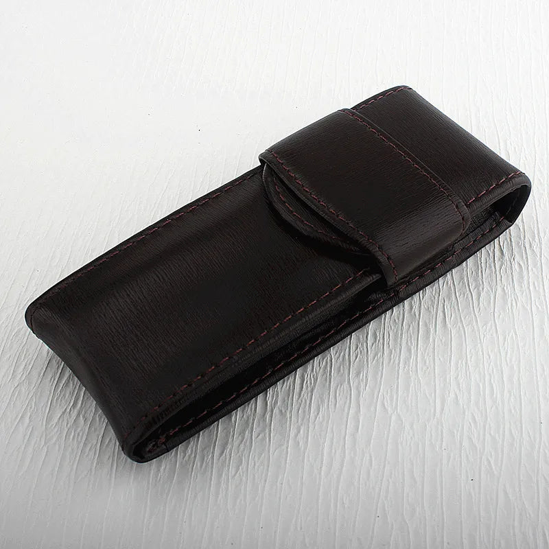 Vintage PU Leder Stifteetui für 2 Stifte – Retro Pen Case mit Schutzfunktion für Füllfederhalter & Rollerball | Ideal für Schule & Büro