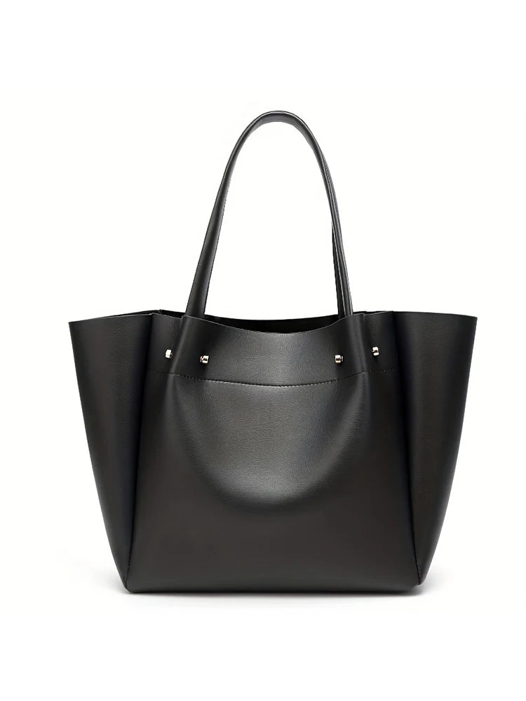 Große Damen Pleated Tote Bag 2024 – PU-Leder Schultertasche mit Falten-Design, tragbare Handtasche für Alltag & Shopping