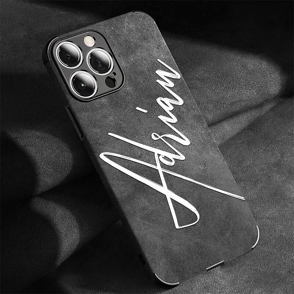 Funda de cuero personalizada para iPhone con nombres de fotografías: fundas de arte de lujo para iPhone 11–16 Pro Max