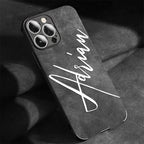 Funda de cuero personalizada para iPhone con nombres de fotografías: fundas de arte de lujo para iPhone 11–16 Pro Max