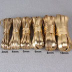 5 Meter DIY Lederband aus Rindsleder – Vierfach gefalteter PU-Lederstreifen mit goldfarbener Kettenoptik für Taschen, Gürtel & Schuhe