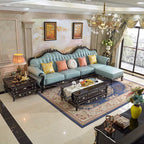 Canapé en cuir design exclusif pour la maison – Canapé moderne en forme de L sur un véritable canapé, configuration individuelle, salon de luxe 