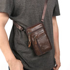 XINGMING Herren Leder Crossbody &amp; Schultertasche – Sac messager d'affaires haut de gamme en cuir véritable
