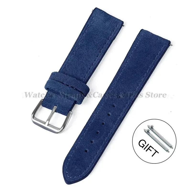 Vintage Uhrenarmband aus echtem Wildleder – Handgenähtes Suede Leder Watchband 18–24 mm für Seiko, Huawei & klassische Armbanduhren