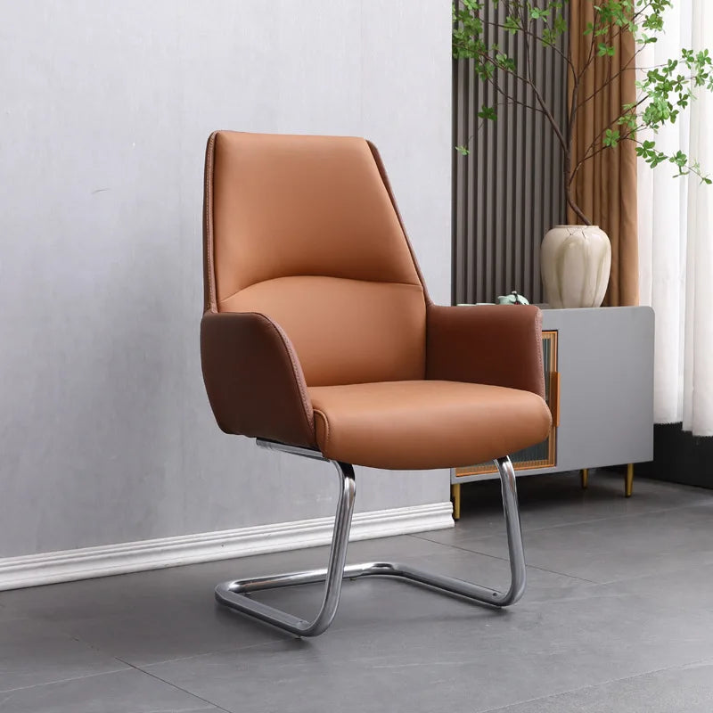 Boss Bürostuhl mit hoher Rückenlehne aus Leder – Silla de oficina ejecutiva Drehbarer en estilo ligero y lujoso para oficinas, estudios y reuniones 