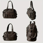 Sac fourre-tout rétro en cuir PU – Sac à main de style moto avec multi-tâches et gros sacs, sac à bandoulière Y2K Punk pour femme