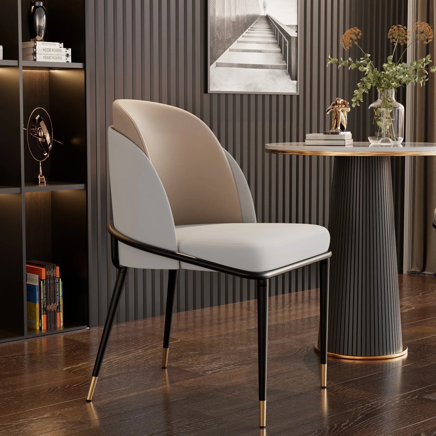 LUVODI Luxus Set aus 2 Esszimmerstühlen aus Mikrofaserleder – Gepolsterte Dining Chairs mit Armlehnen für Küche, Wohnzimmer & Arbeitszimmer