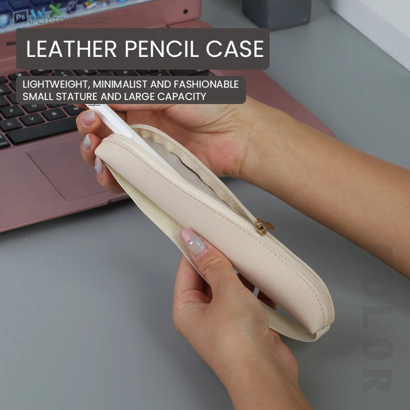 Support en cuir PU avec étui de transport – Support élégant avec bandes élastiques pour bureau, planificateur et carnet de notes 