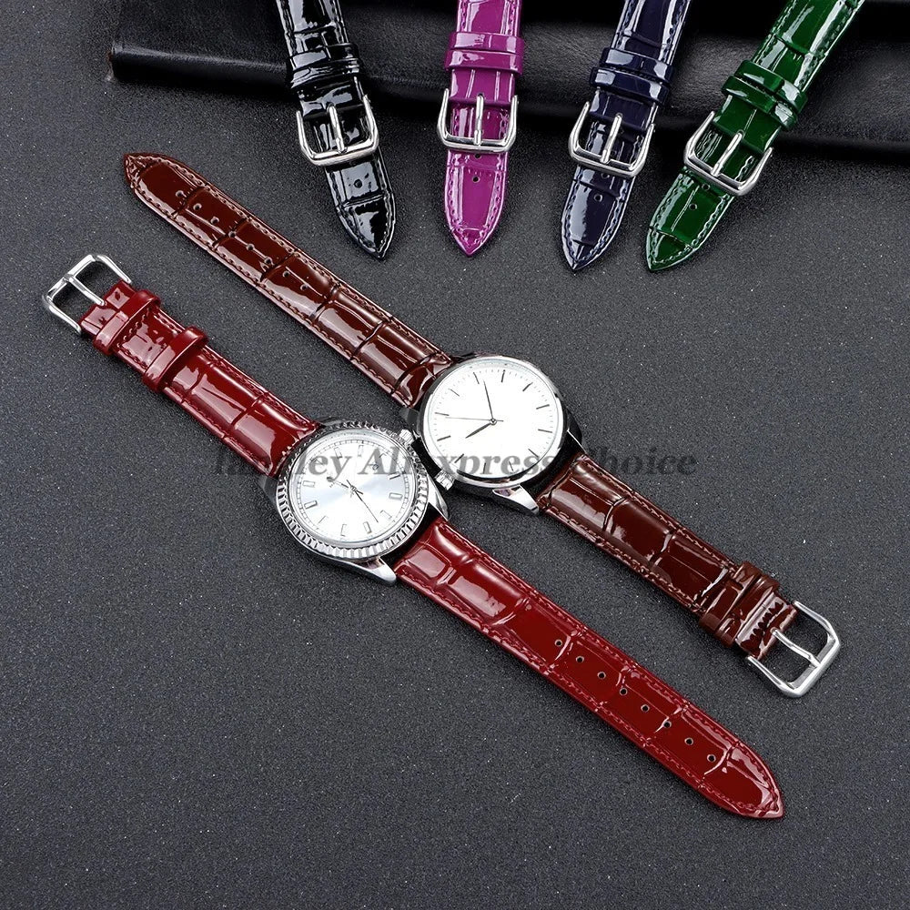 Glänzendes Leder Uhrenarmband aus Kalbsleder – Elegantes Business-Armband in 12–22mm für Damen & Herren