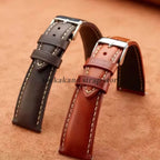 Vintage Uhrenarmband aus Oil-Wax-Leder - Correa de reloj de cuero de 18 mm a 22 mm con Dornschließe im klassischen Look para hombres y mujeres 