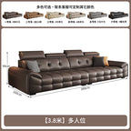 Italienisches modernes Ledersofa für das Wohnzimmer – Minimalistisches Relax Sofa aus echtem Leder mit Latex-Polsterung