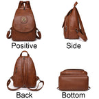 LANYIBAIGE Damen Anti-Diebstahl Rucksack – Moderner Lederlook Backpack für Schule & Alltag, multifunktionale Schulter- und Brusttasche für Mädchen